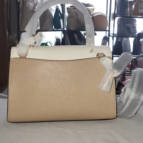 Coach Tilly Top Handle Satchel In Colorblock Taupe/Chalk + Wallet - Picture 4 of 11